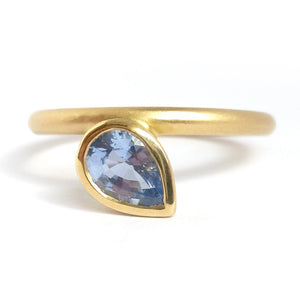 Contemporary jewellery - modern & bespoke engagement sapphire ring handmade in UK