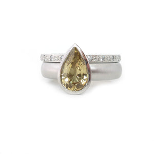 SOLD: Platinum, Green Sapphire and Diamond Ringset (OF35) - Sue Lane Contemporary Jewellery - 2