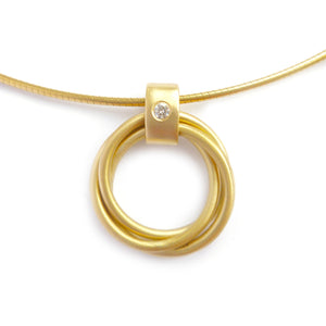 Contemporary 18k Gold and Diamond Necklace (cir08) - Sue Lane Contemporary Jewellery - 4