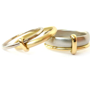 18k gold two band ring (rd18) - Sue Lane Contemporary Jewellery - 5