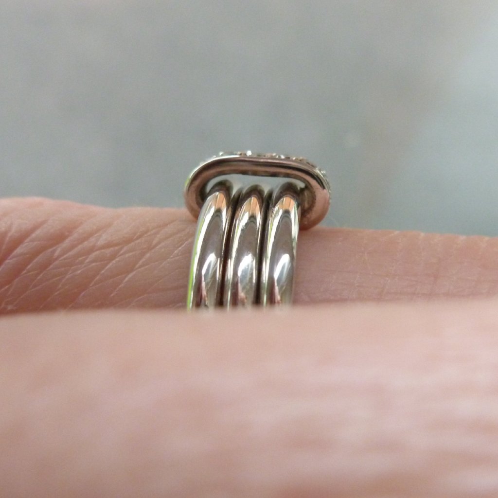 Unusual, unique, bespoke and modern palladium and diamond wedding ring, contemporary eternity ring, engagement ring, Handmade by Sue Lane in Herefordshire, UK