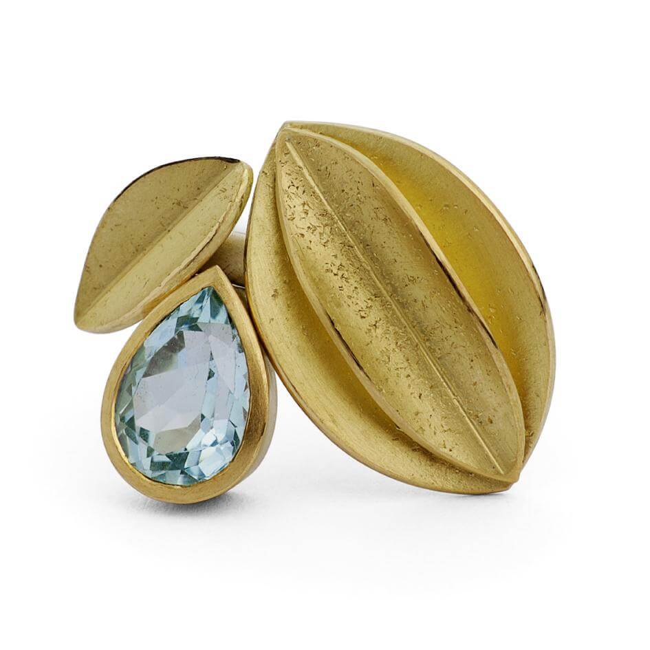 Contemporary aquamarine and ruby ringset commission.