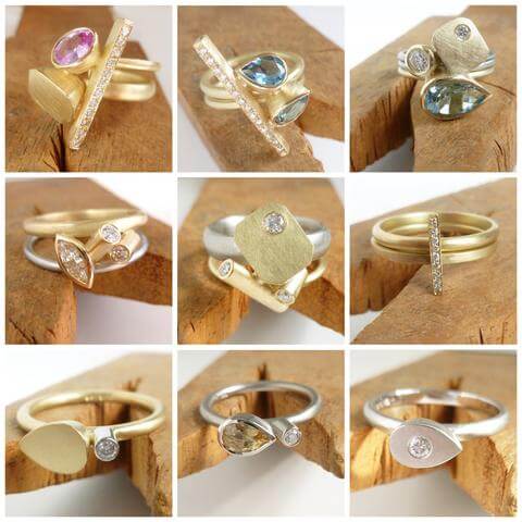 Contemporary bespoke engagement rings