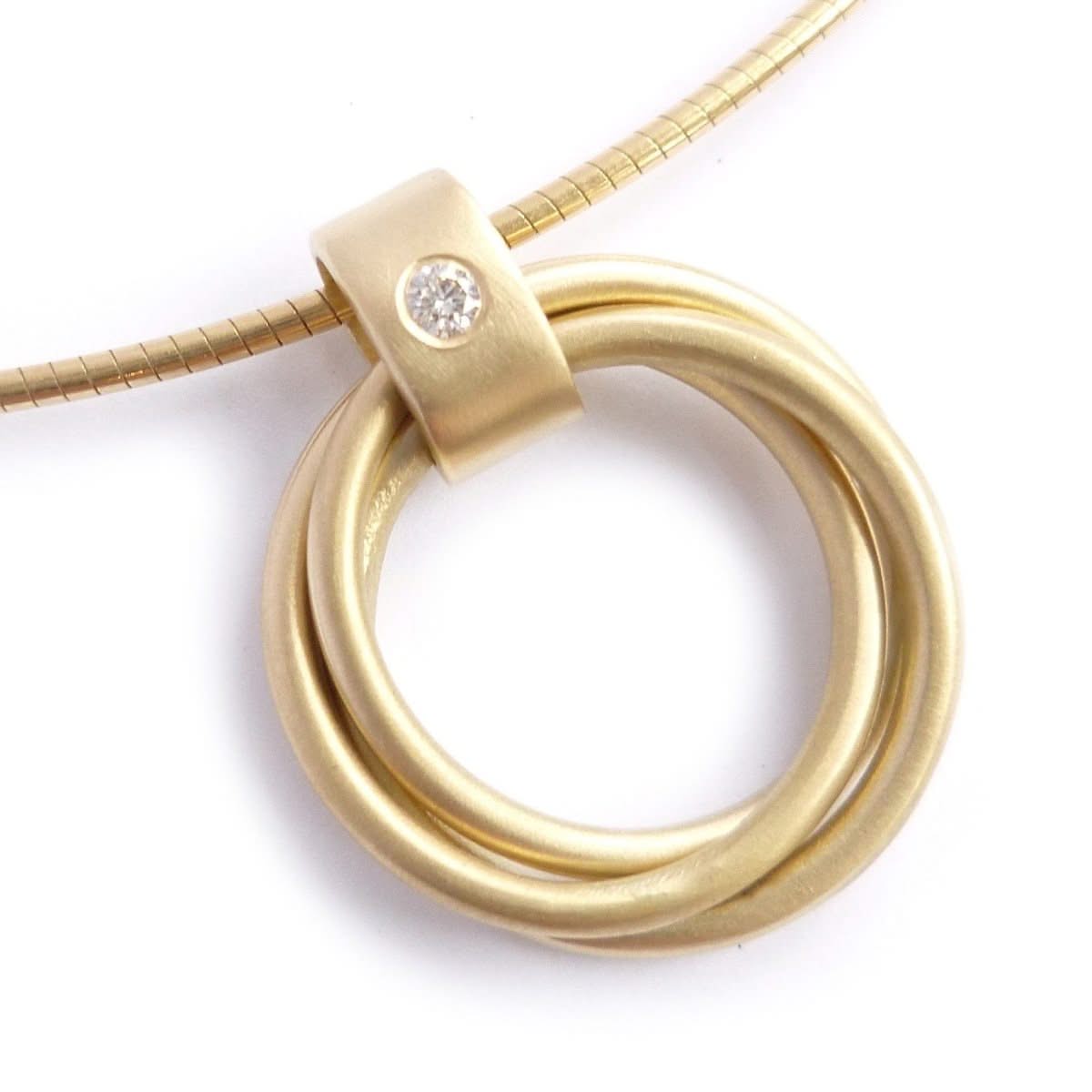 Contemporary 18ct Gold and Diamond Necklace - Sue Lane 