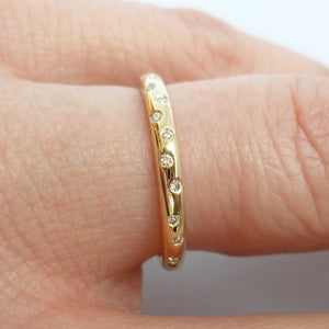 18ct gold and diamond ring - contemporary and unique handmade