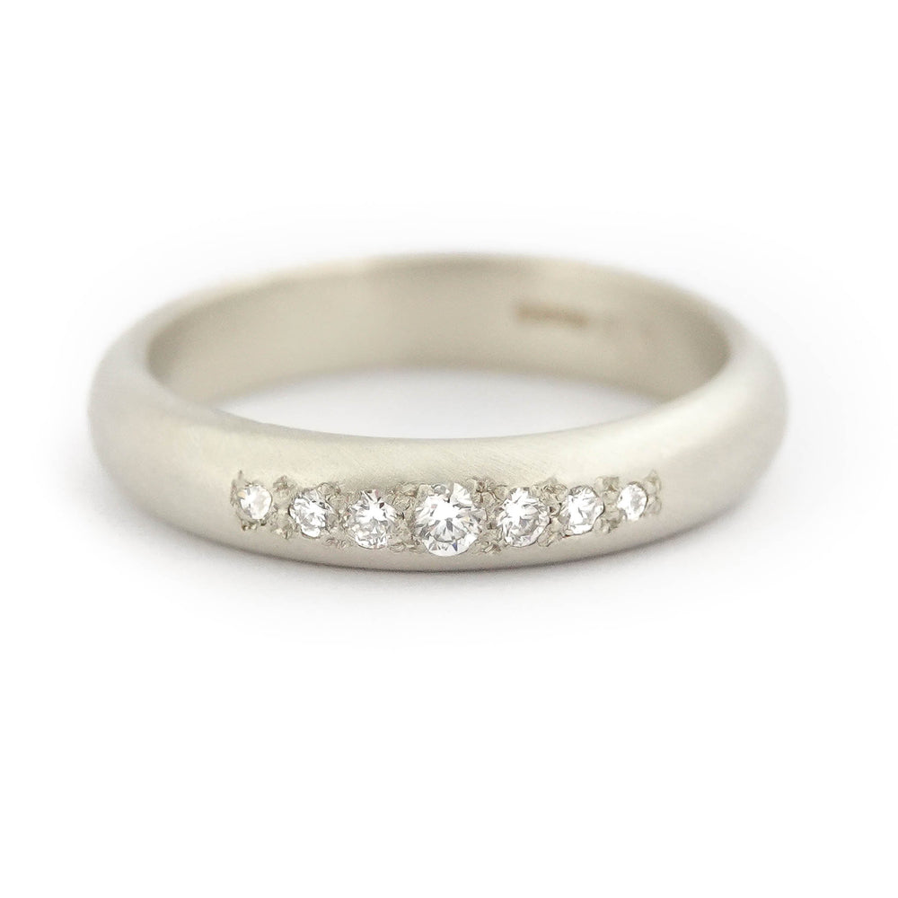 Handmade 9ct white gold diamond ring, a perfect April birthstone gift for her.