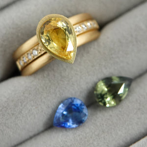 Bespoke 18ct gold ring - made to order with choice of sapphires and bands
