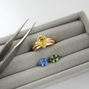 Bespoke 18ct gold ring - made to order with choice of sapphires and bands