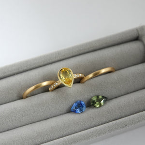 Bespoke 18ct gold ring - made to order with choice of sapphires and bands