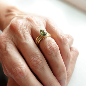 Bespoke 18ct gold ring - made to order with choice of sapphires and bands - contemporary and unique