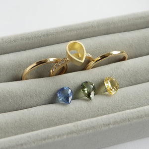 Bespoke 18ct gold ring - made to order with choice of sapphires and bands