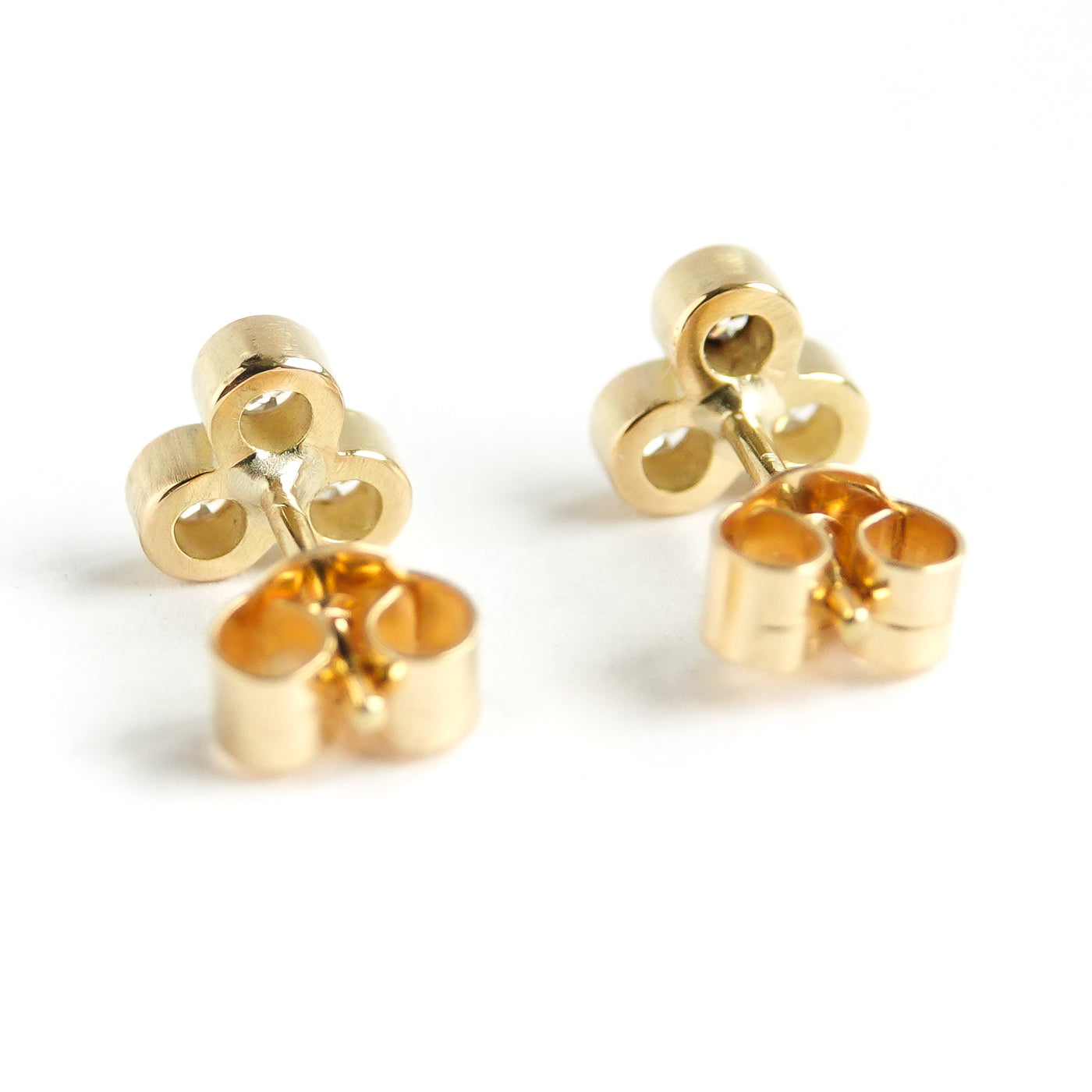 Contemporary 18ct yellow gold diamond earrings - Sue Lane