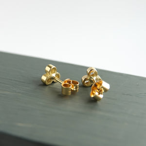 Contemporary 18ct yellow gold diamond earrings - Sue Lane