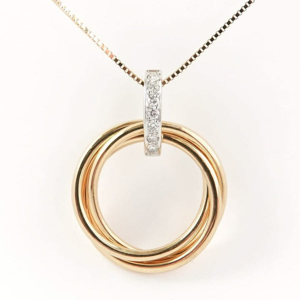 Contemporary Russian style 18ct gold and platinum necklace with diamonds