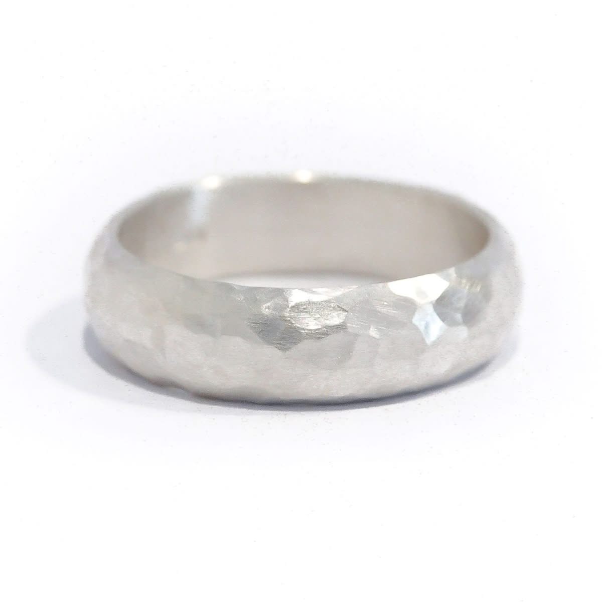 Silver ring with hammered matt finish - Sue Lane