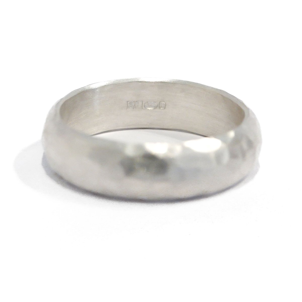 Silver ring with hammered matt finish - Sue Lane