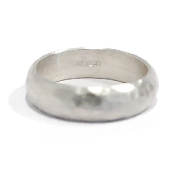 Silver ring with hammered matt finish - Sue Lane