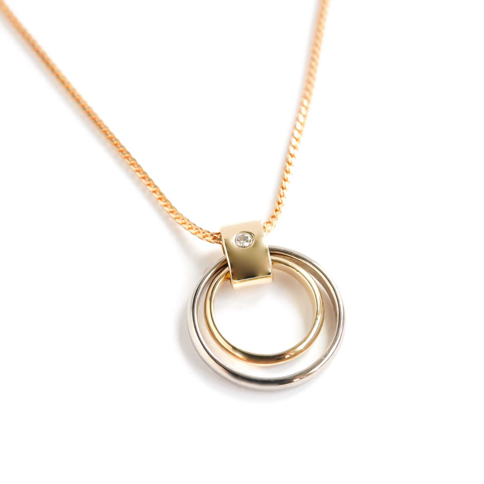 Silver 18ct Gold Diamond Necklace pendant contemporary bespoke handmade Sue Lane
