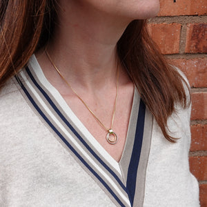 Silver 18ct Gold Diamond Necklace pendant contemporary bespoke handmade Sue Lane
