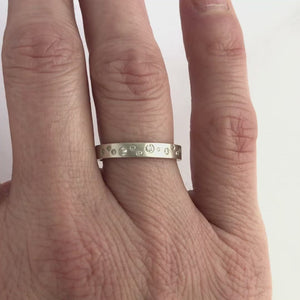 Contemporary jewellery, handmade, modern, bespoke silver eternity ring by Sue Lane