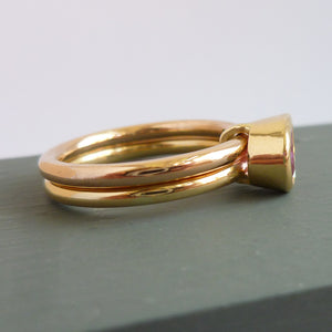 18ct Rose Yellow Gold Pink Sapphire Ring Contemporary Bespoke Unique Jewellery