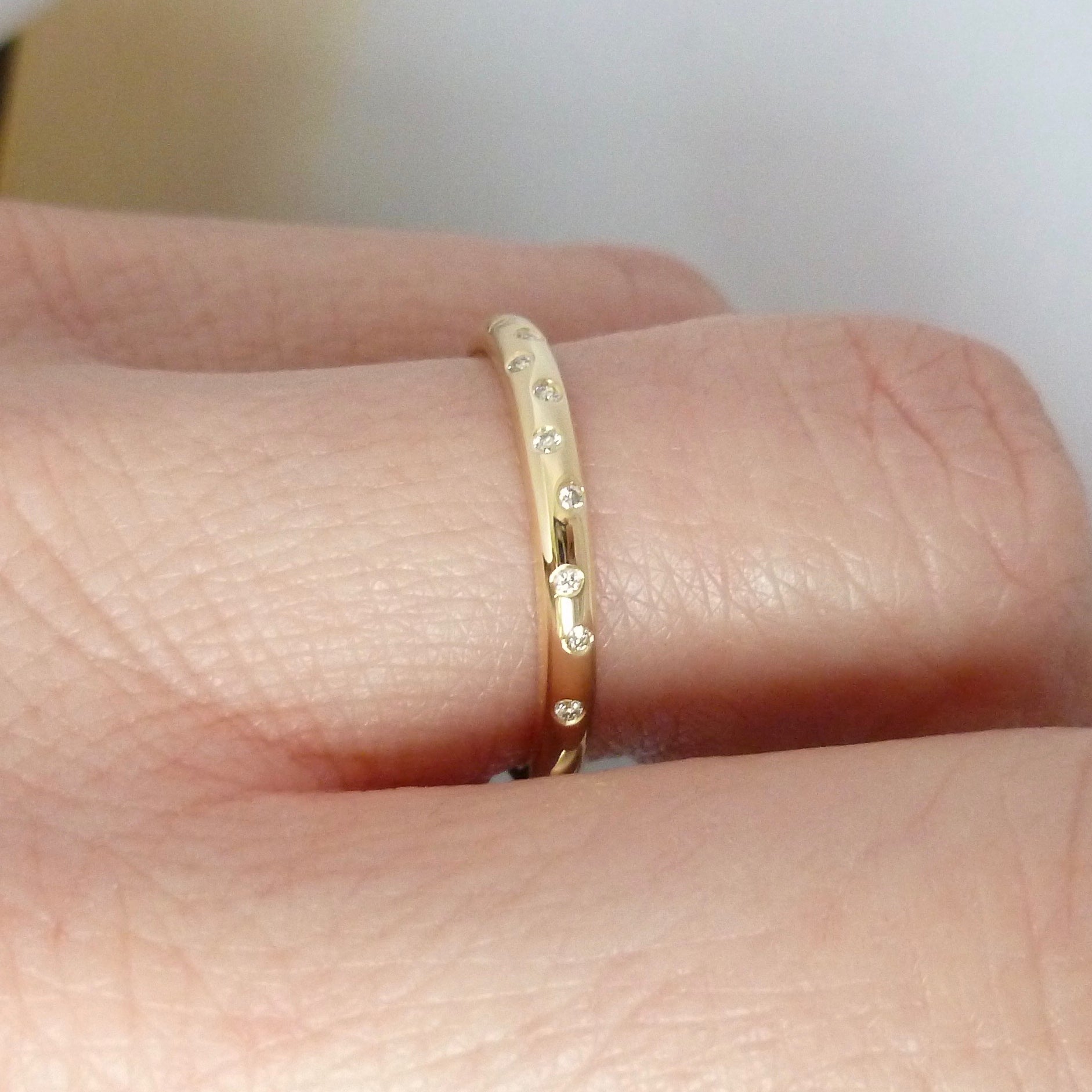 18ct gold and diamond ring - contemporary and unique handmade