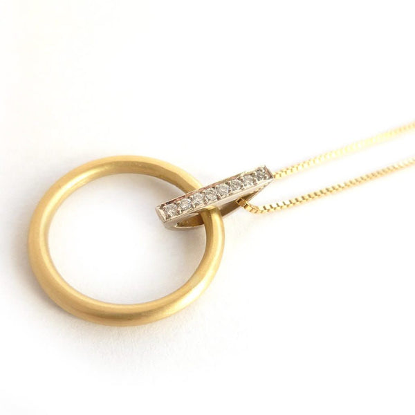 18ct white and yellow gold necklace diamonds contemporary unique bespoke modern