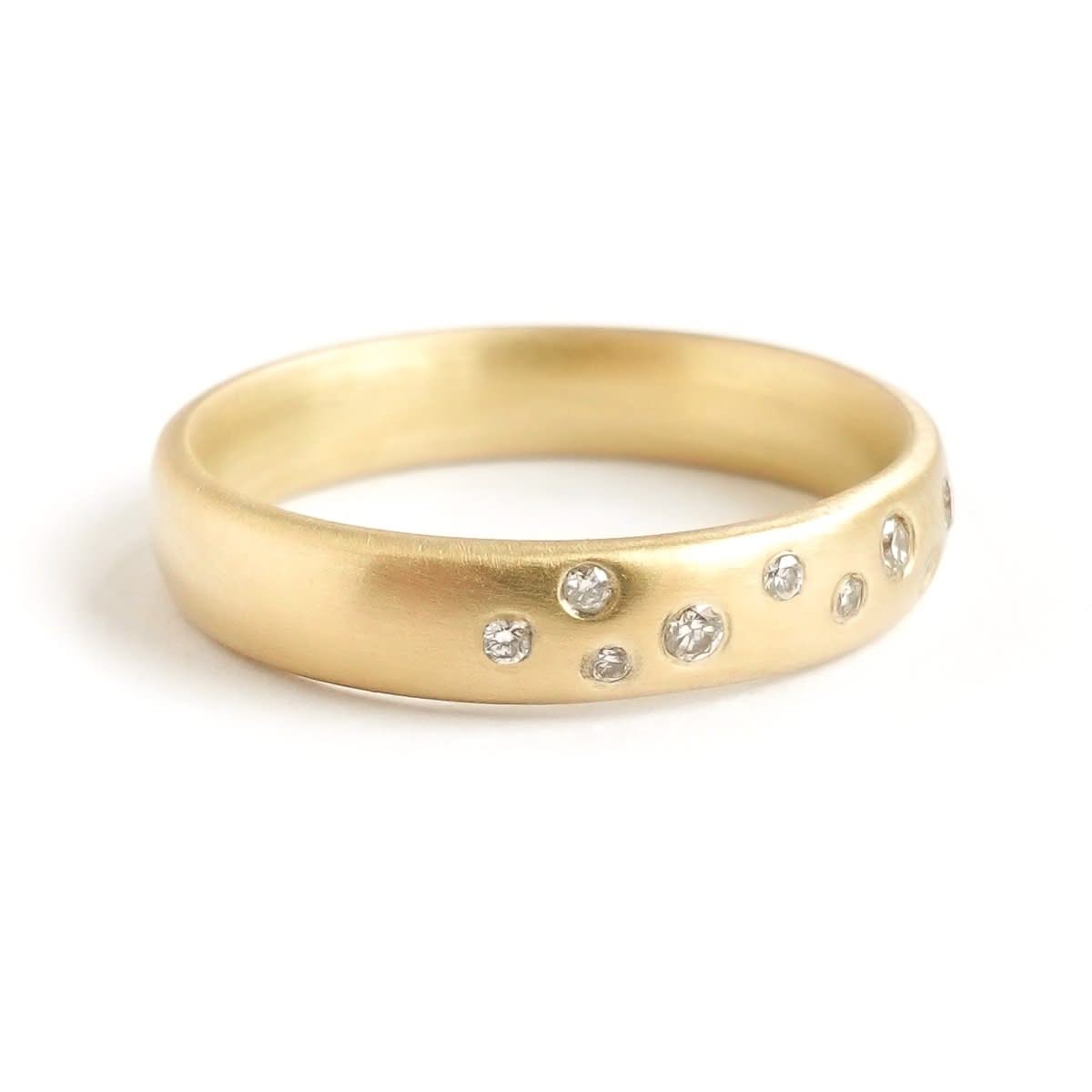 18ct yellow gold and diamond contemporary eternity or wedding band