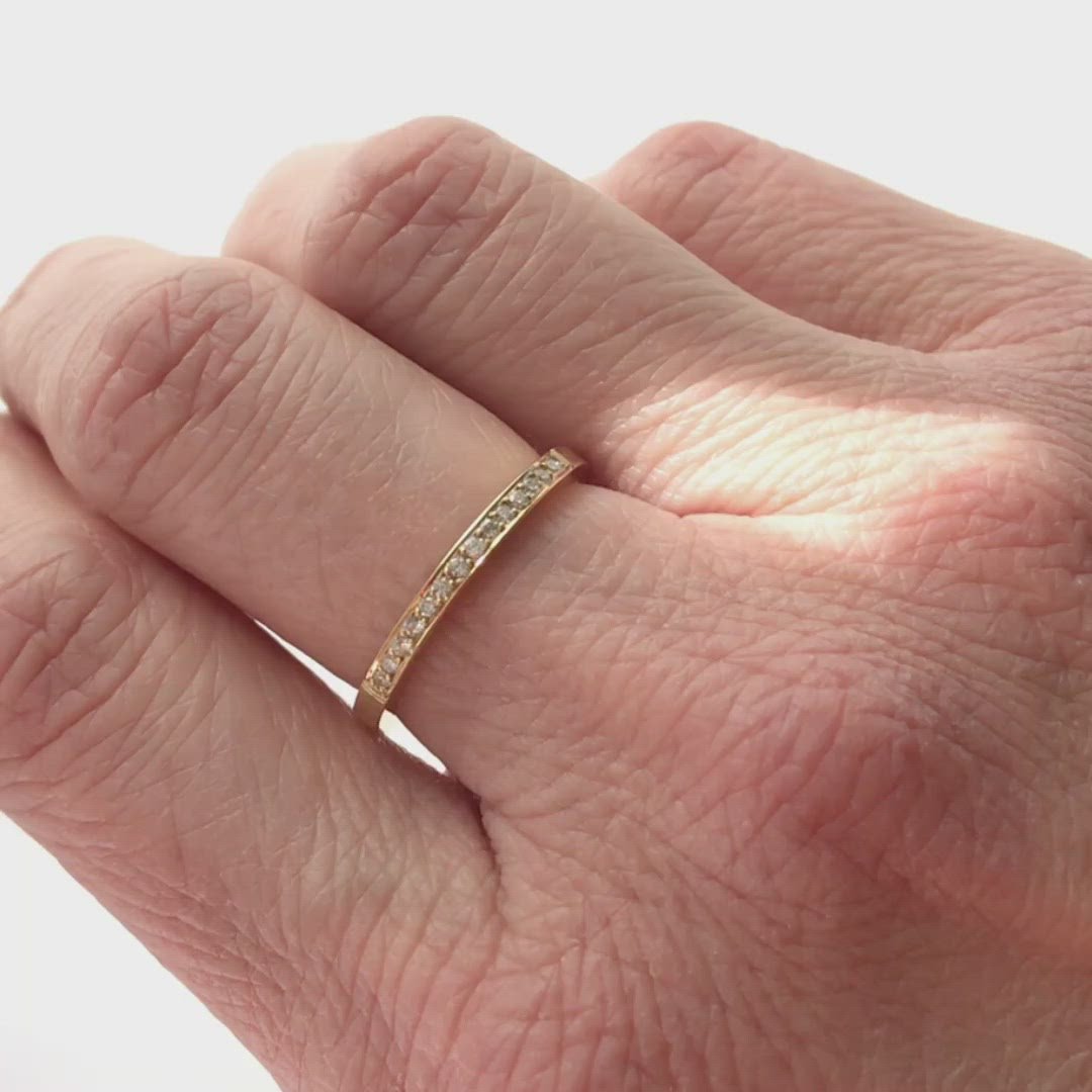 Contemporary, unique, bespoke eternity, wedding band or stacking ring