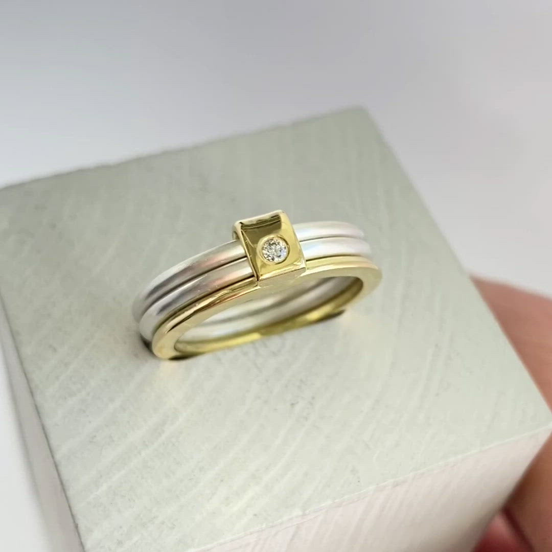 Looped contemporary eternity rings - modern and unique - Sue Lane