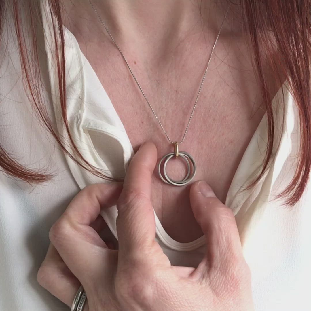 Contemporary jewellery, gold, bespoke and handmade necklace.