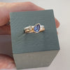 Modern bespoke contemporary two band sapphire and diamond gold and silver ring - sue lane