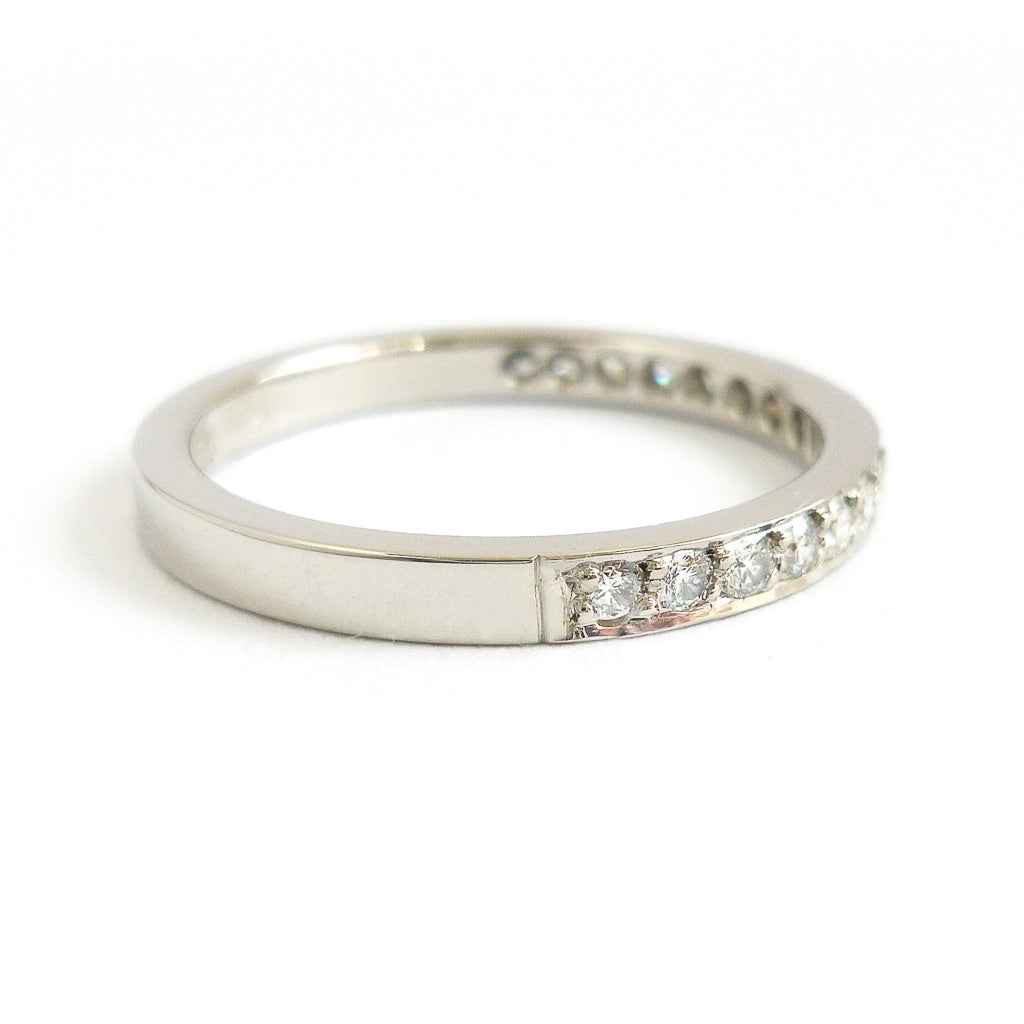 Classic platinum and diamond wedding or eternity ring 