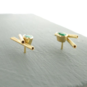 Contemporary jewellery gold bespoke handmade earrings to commission