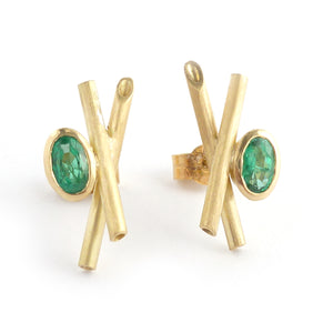 Contemporary jewellery gold bespoke handmade earrings to commission