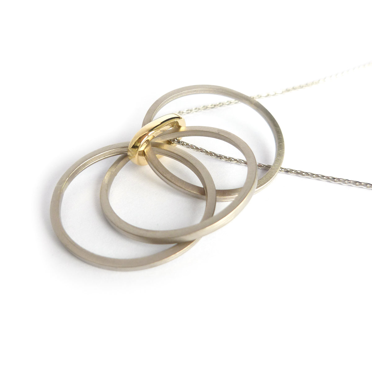 Contemporary jewellery, gold, bespoke and handmade necklace.