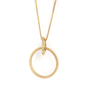 Contemporary jewellery, gold and diamond bespoke handmade necklace pendant.