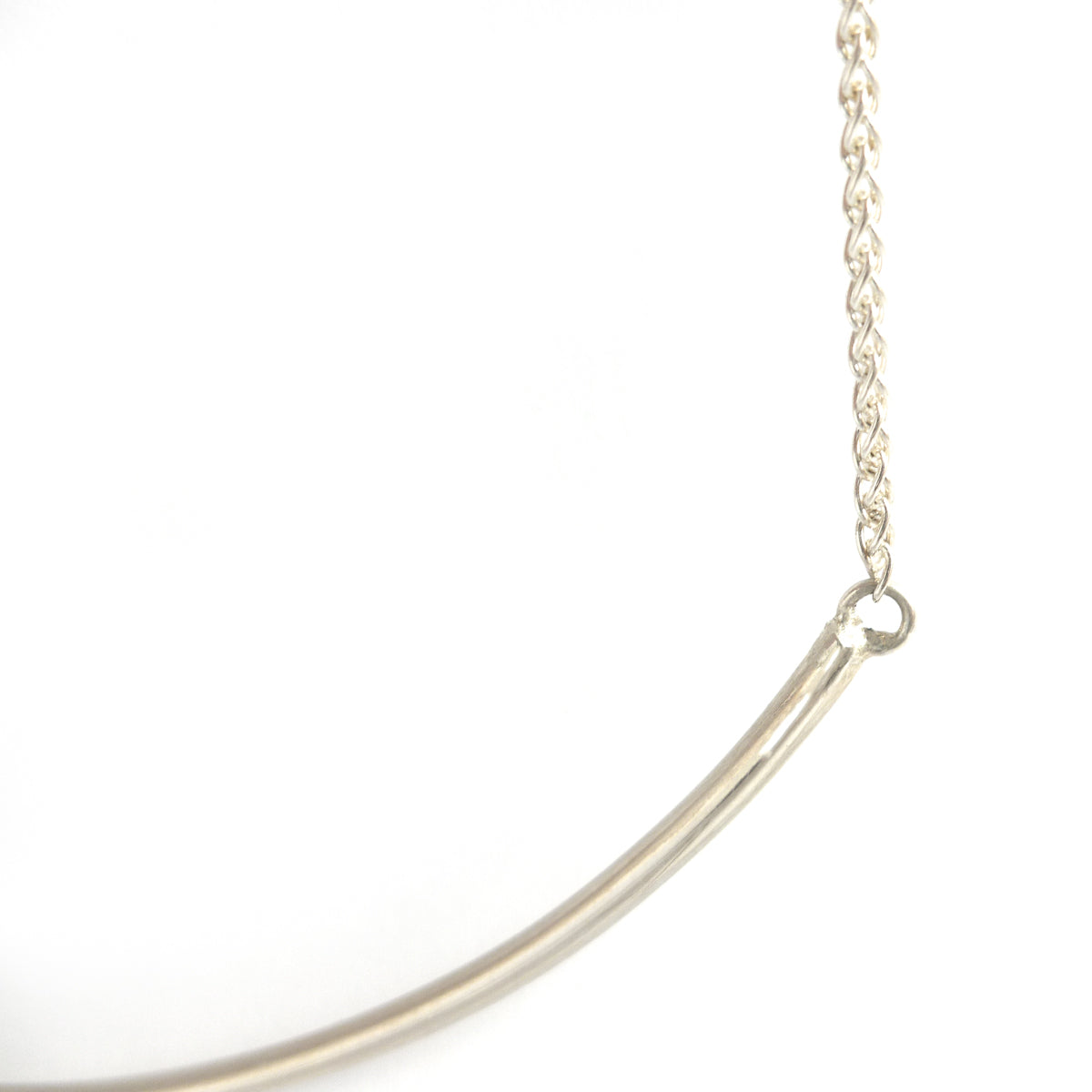 Contemporary jewellery - modern & bespoke silver 18ct white gold and aquamarine contemporary necklace handmade in UK