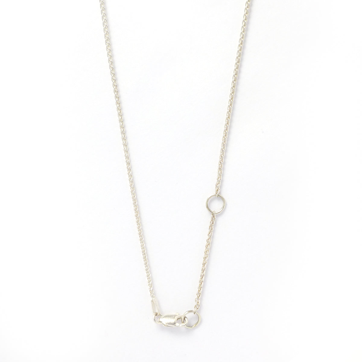 Silver aquamarine contemporary necklace with 18ct white gold setting
