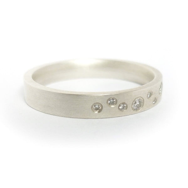 Contemporary jewellery, handmade, modern, bespoke silver eternity ring by Sue Lane
