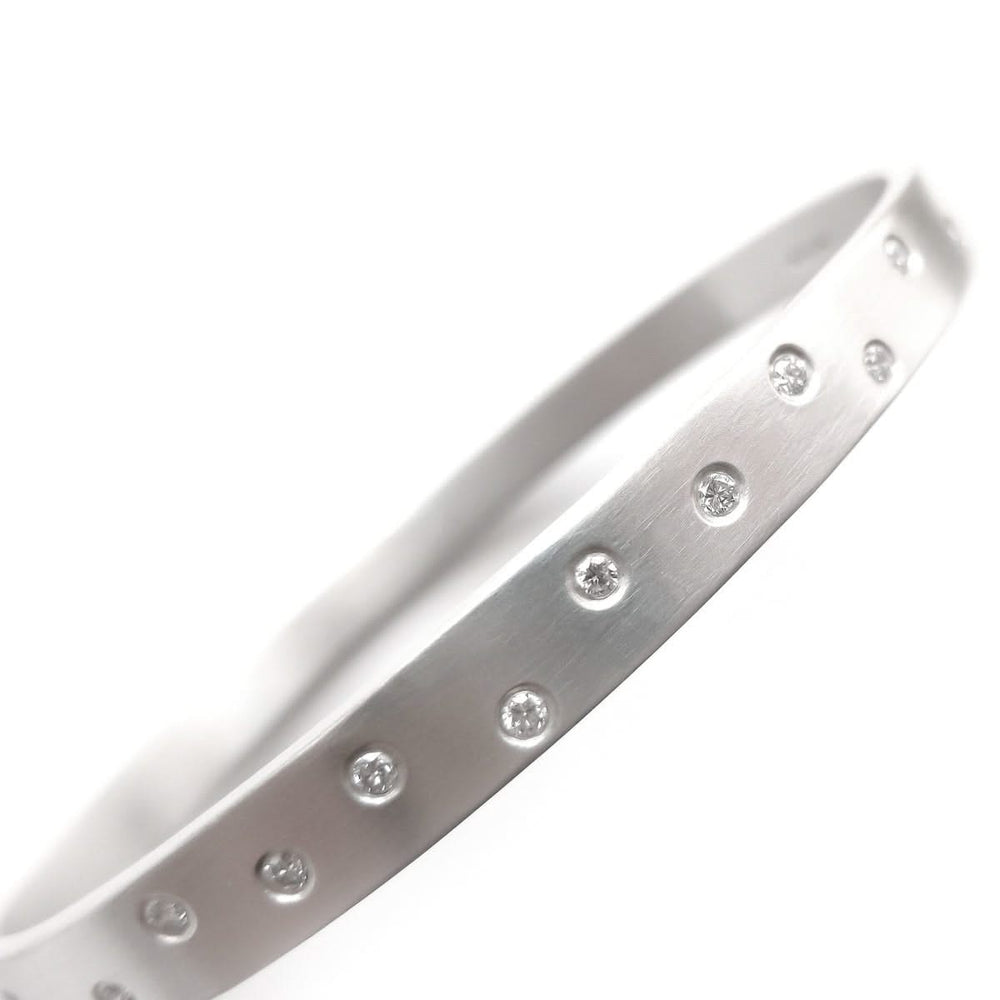 Silver and diamond bangle - unique, modern and bespoke
