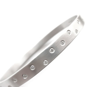 Silver and diamond bangle - unique, modern and bespoke