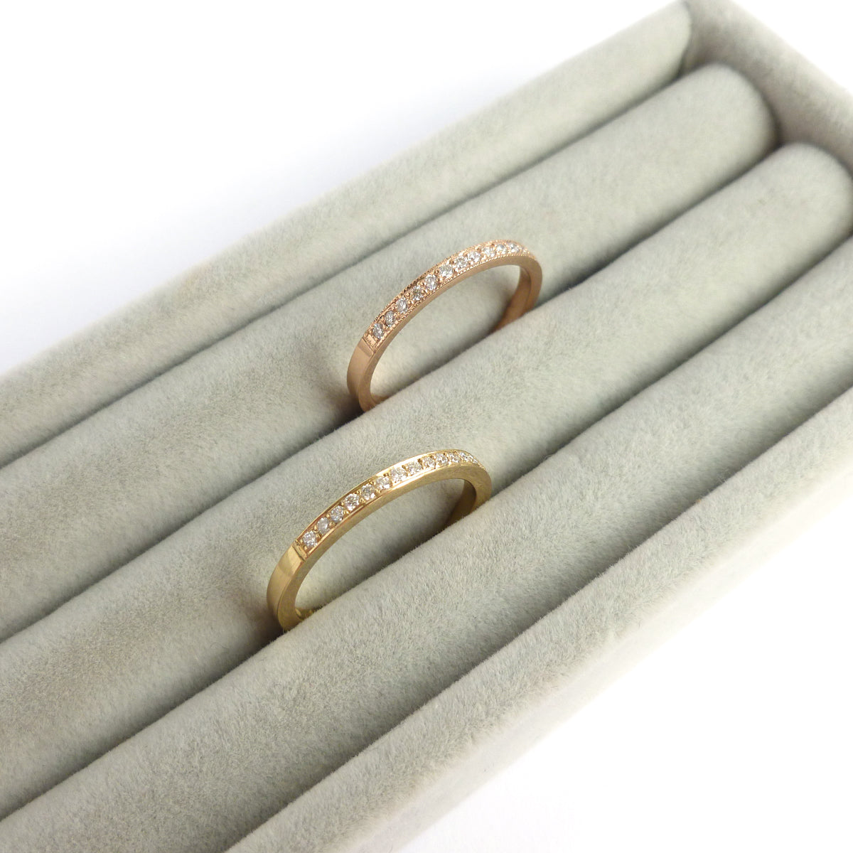 Contemporary, unique, bespoke eternity, wedding band or stacking ring