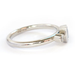 Contemporary modern unique platinum ring blue sapphire Sue Lane Hereford, Herefordshire.