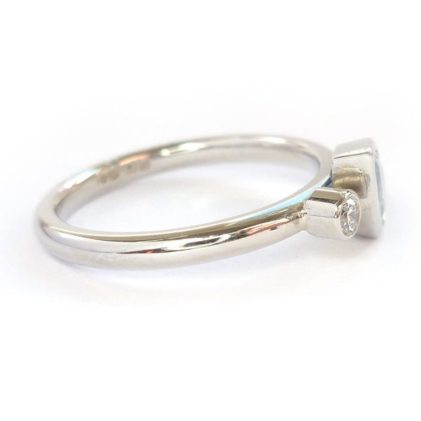 Contemporary modern unique platinum ring blue sapphire Sue Lane Hereford, Herefordshire.