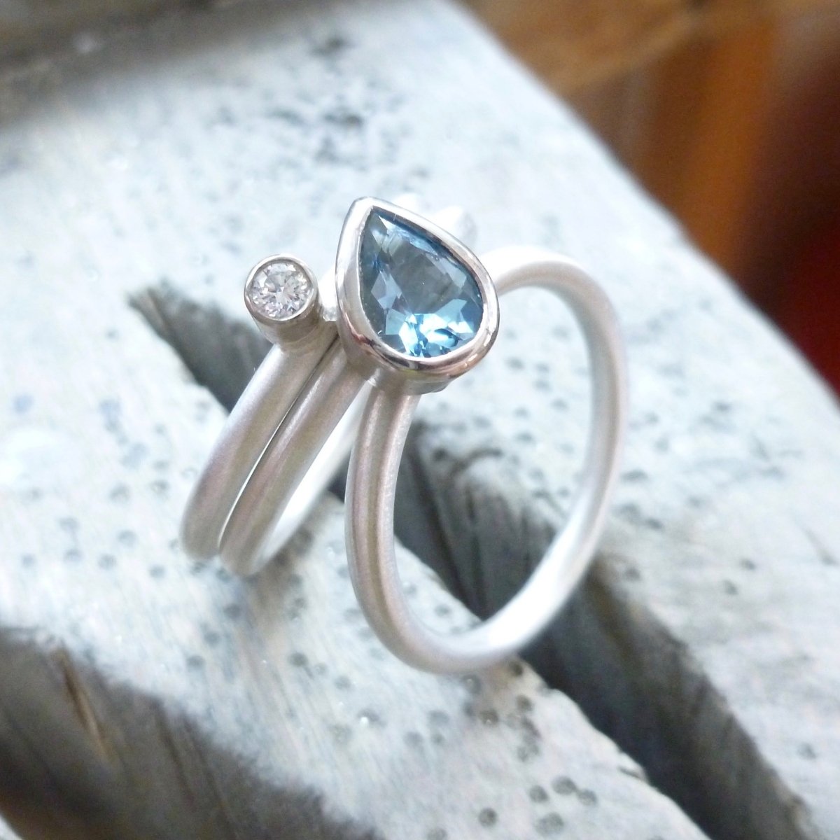 Pink sapphire engagement ring. Handmade, contemporary, unique, bespoke and modern. 