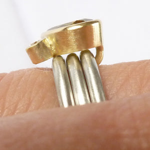 Platinum, 18ct Gold, Champagne And White Diamond Ring. Contemporary, Bespoke, Sue Lane. Multi band ring or interlocking ring, sometimes called triple band rings too.