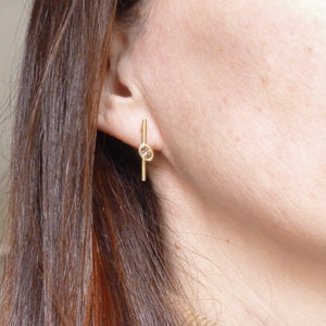 Contemporary jewellery earrings gold diamond bespoke handmade