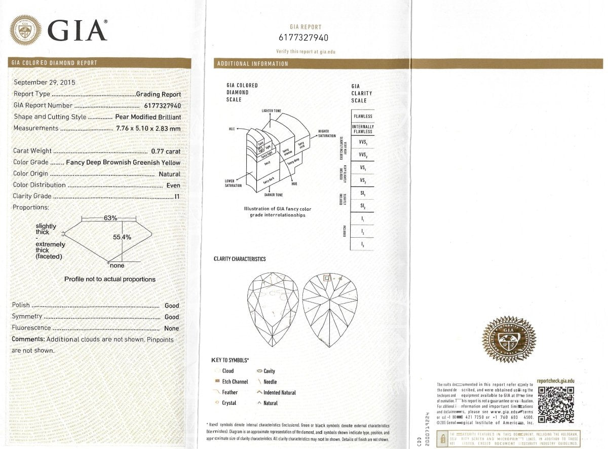 Platinum, 18ct Gold, Champagne And White Diamond Ring. Contemporary, Bespoke, Sue Lane. With GIA Certificate