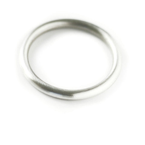 Contemporary, bespoke and modern delicate silver ring, matt brushed finish. Perfect for stacking or wedding ring. Handmade by Sue Lane in Herefordshire, UK